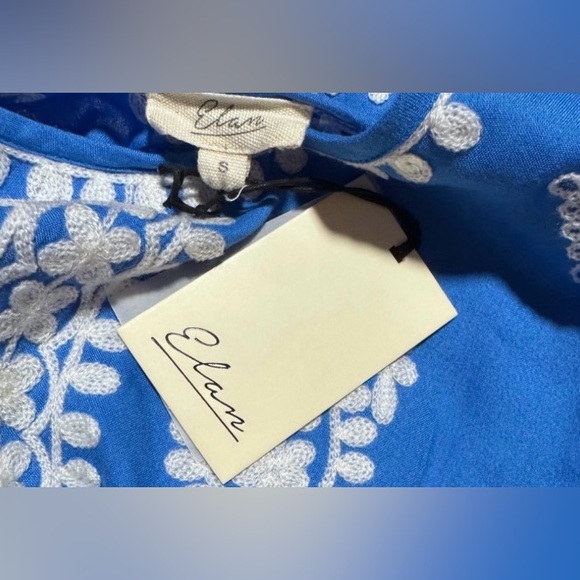 Elan Blue Dress with White Embroidery - Picture 8 of 8